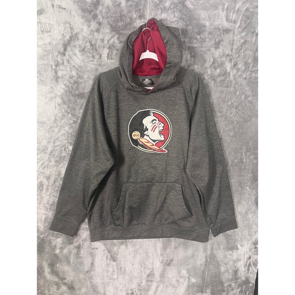 Colosseum Florida State Seminoles FSU Hoodie Mens XXL Charcoal Grey Garnet Red